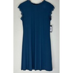 Tiana B. NWT Dress Sleeveless‎ Womens Medium Teal Lace Trim Knee Length